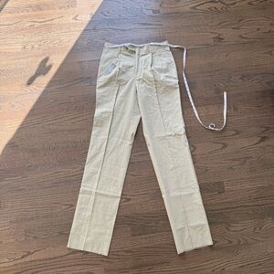 Hickey Freeman Palm Green Pleated Trousers (33)